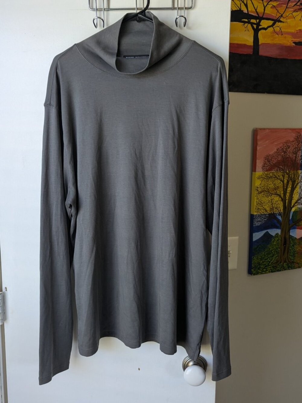 Robert Barakett Gray Turtleneck Long Sleeve Shirt Size XXL NWT
